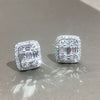 Tsquare Zircon Earrings Copper Geometric Style Women's