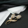 Tulip Flower Brooch Zinc Alloy Electroplated For Unisex