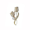 Tulip Flower Brooch Zinc Alloy Electroplated For Unisex