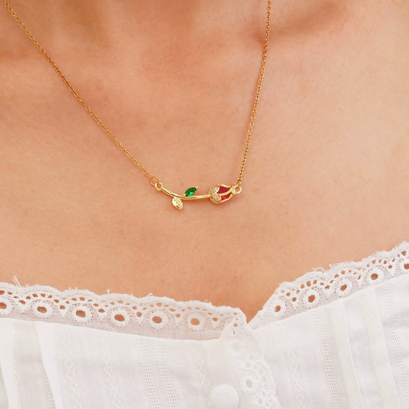 Tulip Flower Necklace Women's Light Luxury Style Copper Electroplating Accessories