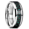 Tungsten Steel Carbon Fiber Inlay Geometric Ring With Electroplated Finish Unisex Fashion Jewelry