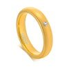 Tungsten Steel Couple Ring Inlaid Zircon Geometric Style Electroplated