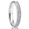 Tungsten Steel Couple Rings With White Gold Electroplating Sandblasted Finish And Silver Foil Inlay Minimalist Geometric Unisex Jewelry