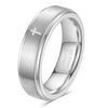 Tungsten Steel Geometric Cross Ring With Laser Engraved Design Electroplated Metal Unisex Jewelry