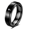 Tungsten Steel Geometric Cross Ring With Laser Engraved Design Electroplated Metal Unisex Jewelry