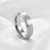 Tungsten Steel Geometric Cross Ring With Laser Engraved Design Electroplated Metal Unisex Jewelry