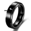 Tungsten Steel Geometric Cross Ring With Laser Engraved Design Electroplated Metal Unisex Jewelry