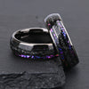 Tungsten Steel Spherical Ring With Gunmetal Black Electroplated Inlay And Meteorite Center Minimalist Geometric Jewelry
