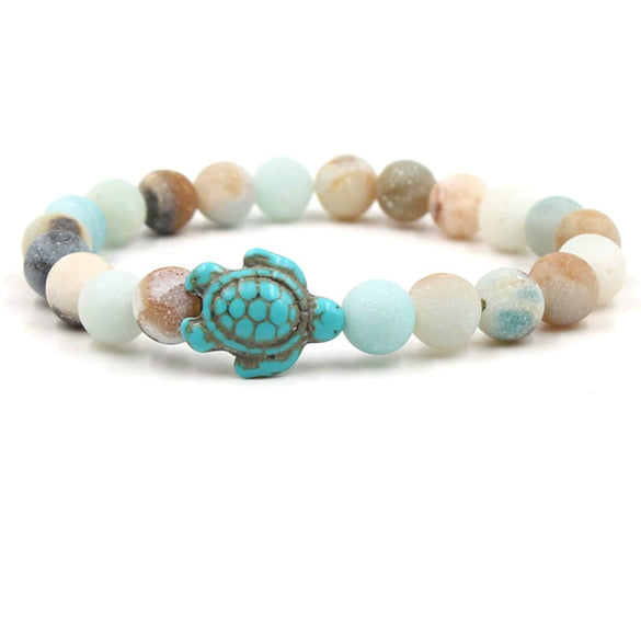 Turquoise Bracelet With Turtle Pattern And Electroplating Style Unisex