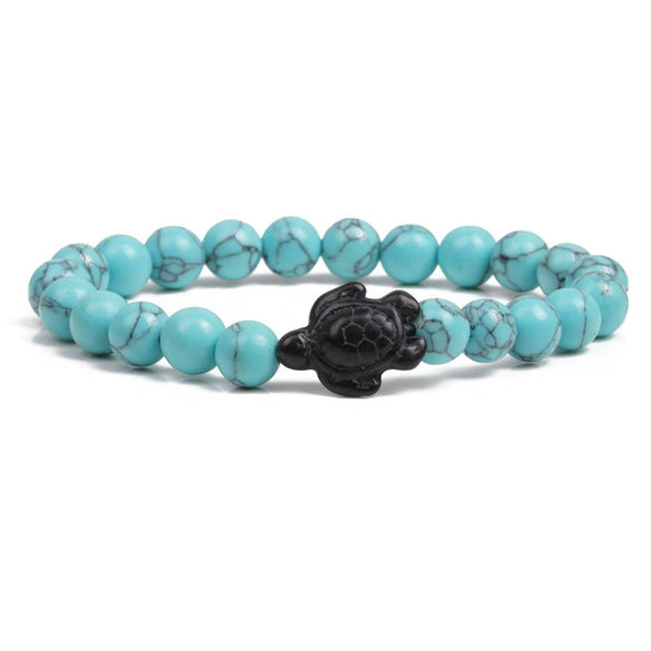 Turquoise Bracelet With Turtle Pattern And Electroplating Style Unisex
