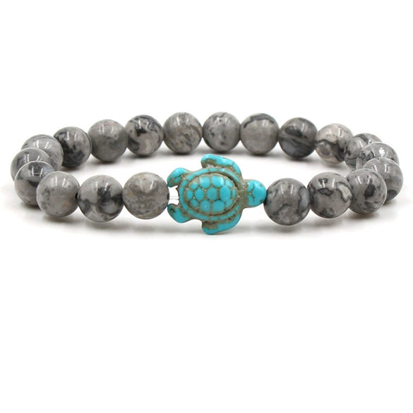 Turquoise Bracelet With Turtle Pattern And Electroplating Style Unisex