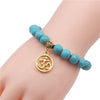 Turquoise Cross Bracelet With Cross Tree Pendant Electroplated Jewelry