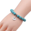 Turquoise Cross Bracelet With Cross Tree Pendant Electroplated Jewelry