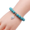 Turquoise Cross Bracelet With Cross Tree Pendant Electroplated Jewelry