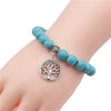 Turquoise Cross Bracelet With Cross Tree Pendant Electroplated Jewelry