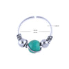 Turquoise Geometric Nose Ring Stainless Steel Body Piercing Jewelry With Alloy Inlaid Artificial Gemstone Design