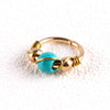 Turquoise Geometric Nose Ring Stainless Steel Body Piercing Jewelry With Alloy Inlaid Artificial Gemstone Design