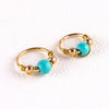 Turquoise Geometric Nose Ring Stainless Steel Body Piercing Jewelry With Alloy Inlaid Artificial Gemstone Design