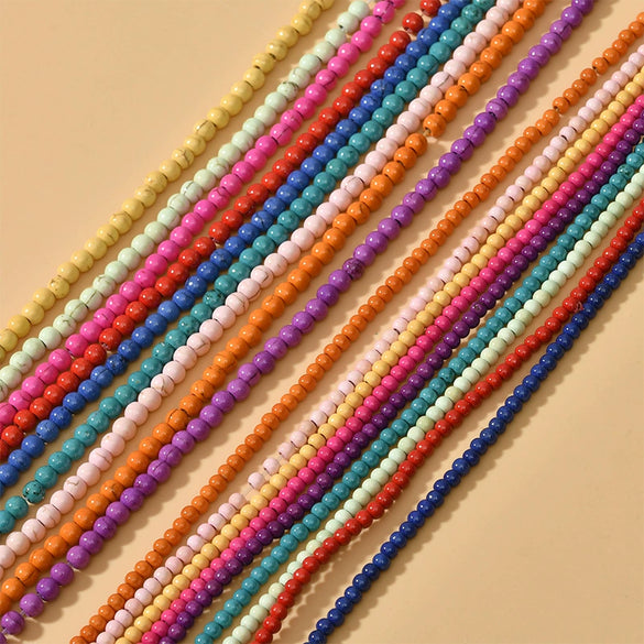 Turquoise Round Beads Jewelry Loose Beads Spacer Accessories Natural Stone Material