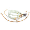 Turquoise Tassel Round Stone Fourpiece Tassel Bracelet Alloy Geometry Electroplated