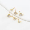 Turtle Claw Earrings Copper 925 Silver Needle Plated 14K Gold Diamondencrusted Electroplating