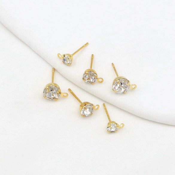 Turtle Claw Earrings Copper 925 Silver Needle Plated 14K Gold Diamondencrusted Electroplating