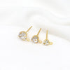 Turtle Claw Earrings Copper 925 Silver Needle Plated 14K Gold Diamondencrusted Electroplating