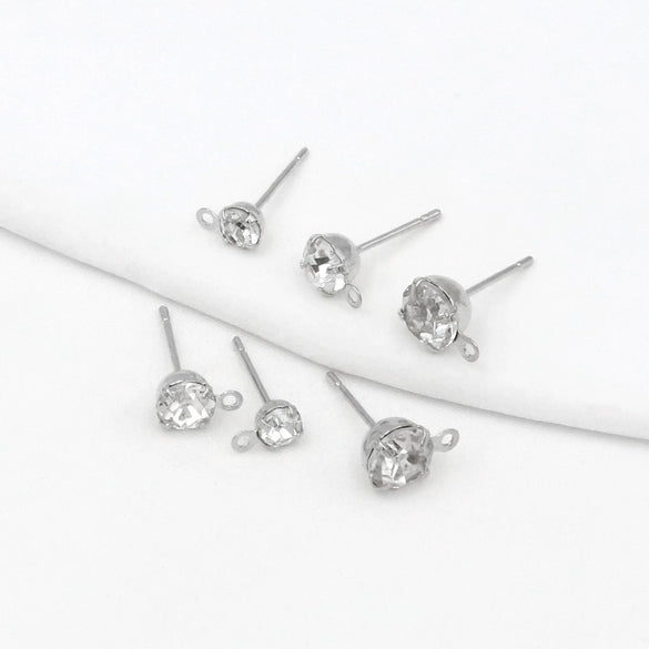 Turtle Claw Earrings Copper 925 Silver Needle Plated 14K Gold Diamondencrusted Electroplating