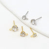 Turtle Claw Earrings Copper 925 Silver Needle Plated 14K Gold Diamondencrusted Electroplating