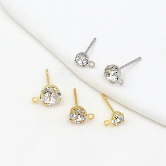 Turtle Claw Earrings Copper 925 Silver Needle Plated 14K Gold Diamondencrusted Electroplating
