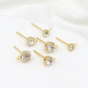 Turtle Claw Earrings Copper 925 Silver Needle Plated 14K Gold Diamondencrusted Electroplating