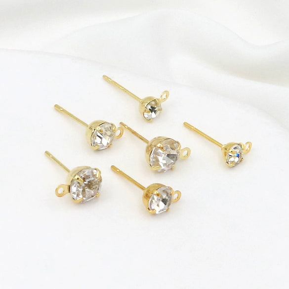 Turtle Claw Earrings Copper 925 Silver Needle Plated 14K Gold Diamondencrusted Electroplating