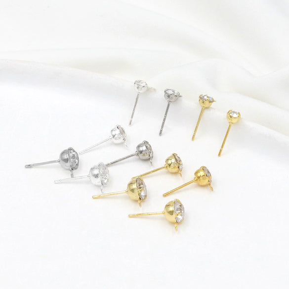 Turtle Claw Earrings Copper 925 Silver Needle Plated 14K Gold Diamondencrusted Electroplating