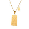 Twelve Constellation Tarot Stainless Steel Titanium Steel Square Gold Inlaid Geometric Necklace
