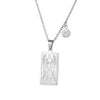 Twelve Constellation Tarot Stainless Steel Titanium Steel Square Gold Inlaid Geometric Necklace