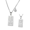 Twelve Constellation Tarot Stainless Steel Titanium Steel Square Gold Inlaid Geometric Necklace