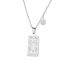 Twelve Constellation Tarot Stainless Steel Titanium Steel Square Gold Inlaid Geometric Necklace