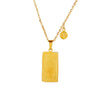 Twelve Constellation Tarot Stainless Steel Titanium Steel Square Gold Inlaid Geometric Necklace