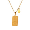 Twelve Constellation Tarot Stainless Steel Titanium Steel Square Gold Inlaid Geometric Necklace