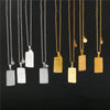 Twelve Constellation Tarot Stainless Steel Titanium Steel Square Gold Inlaid Geometric Necklace