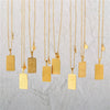 Twelve Constellation Tarot Stainless Steel Titanium Steel Square Gold Inlaid Geometric Necklace