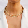 Twist Chain Titanium Steel And Stainless Steel Necklace With Geometric Pattern Gold Plated