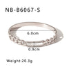 Twist Texture Rectangular Hollow Wide Women's Bracelet In Stainless Steel With 18K Gold Vacuum Plated Geometric Style