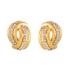 Twisted Hollow Diamond Earrings 316L Stainless Steel 18K Gold Plated Geometric Retro Design For Women