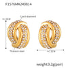 Twisted Hollow Diamond Earrings 316L Stainless Steel 18K Gold Plated Geometric Retro Design For Women