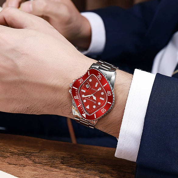 Twisted Men's Watch With Steel Band And Alloy Case Fashion Style Quartz Watch