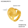 Twisted Stripe Winding Ring Titanium Steel Jewelry 18K Gold Plated Geometric Design For Women
