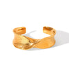 Twisted Wide Stainless Steel Bracelet Niche Design Casting And Electroplating Process