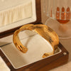 Twisted Wide Stainless Steel Bracelet Niche Design Casting And Electroplating Process