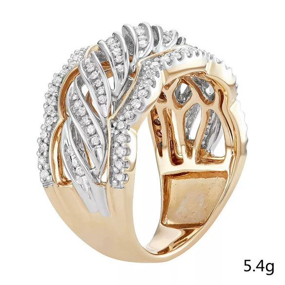 Two Tone Diamond Ring Copper Electroplated Constellation Pattern Elegant Minimalist Fashion Ring For Women And Unisex
